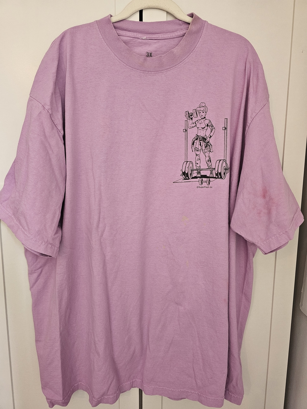SuperFresh "Midnight Flex" Cinderella Muscle Mommy Oversized Graphic Tee 3X